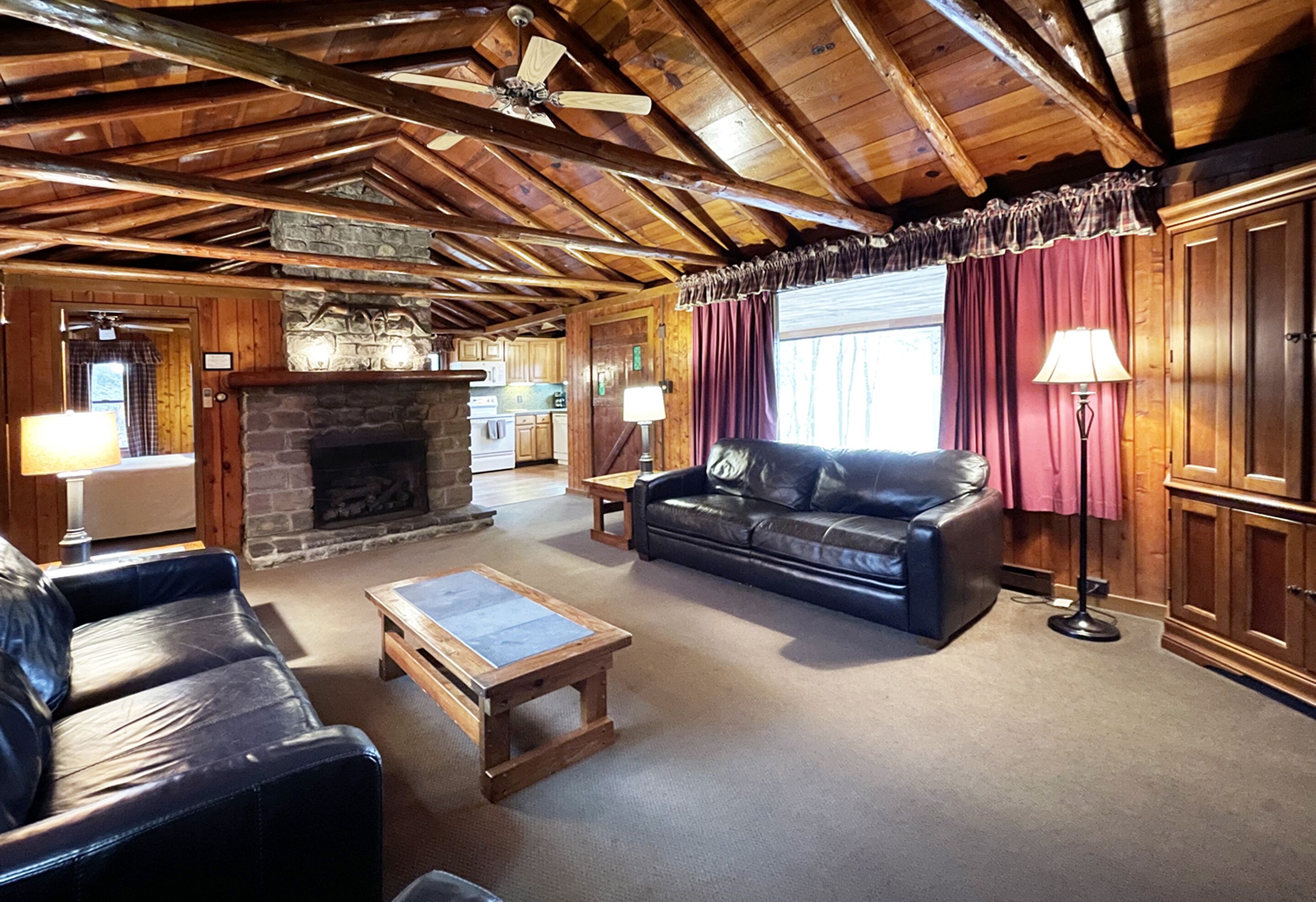 Poconos Lake Front Log Cabin on Private Resort