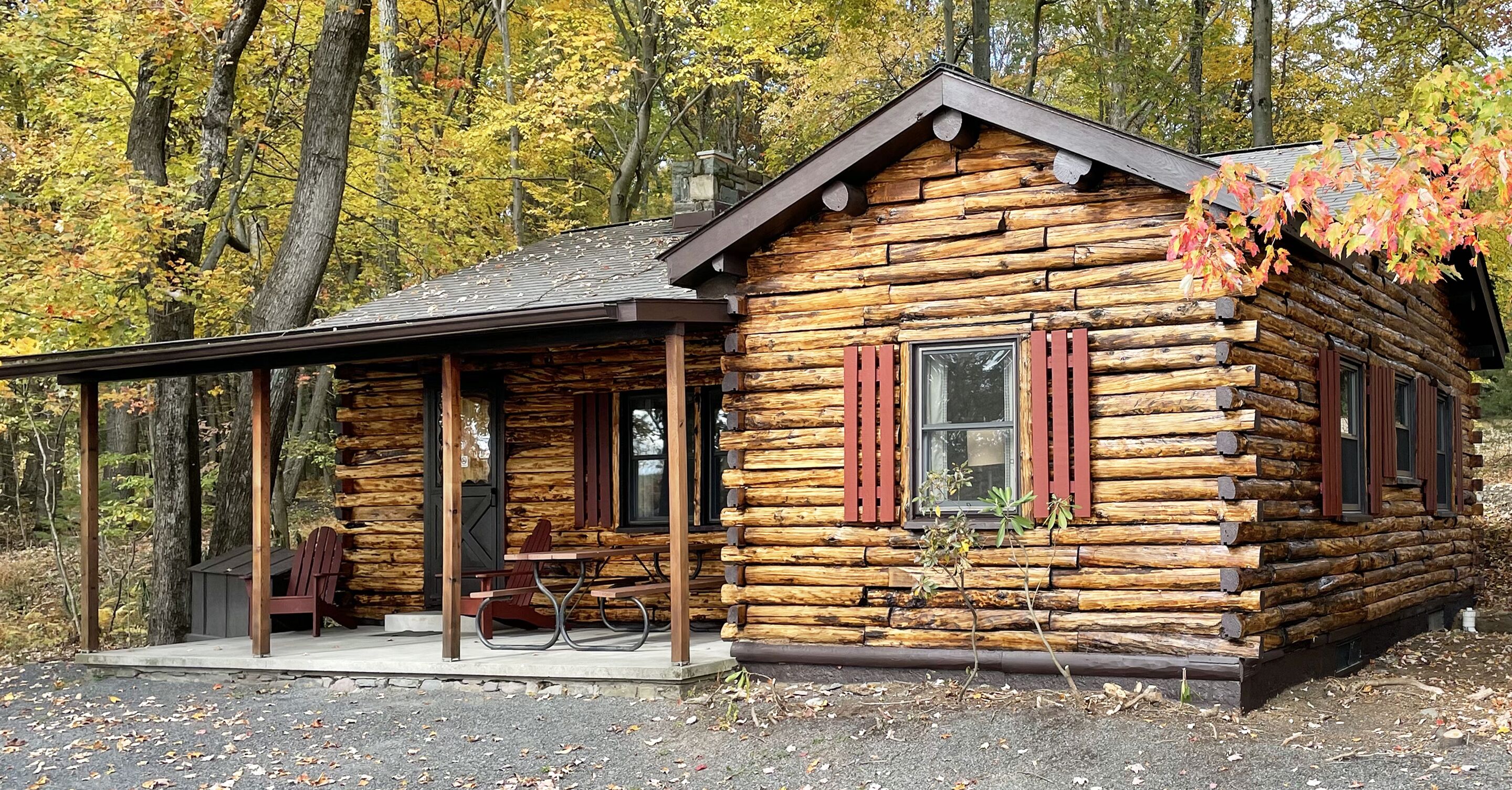 Poconos Lake Front Log Cabin on Private Resort