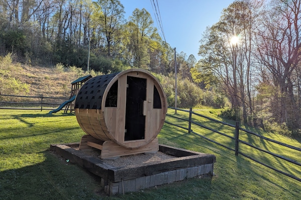 Detox and rejuvenate with our new barrel steam sauna!