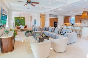 Smart TV, books, stereo, offices - 505 Sunset Key Estate | Luxury Courtyard Pool Home (Naples)