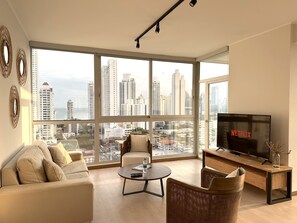 Living area - Design triple apartment with spectacular views (Ciudad de Panamá)