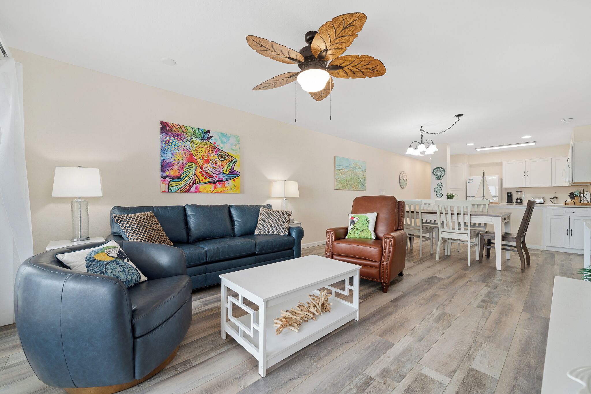 Smart TV, table football, ping pong, books