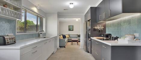 Microwave, oven, stovetop, dishwasher