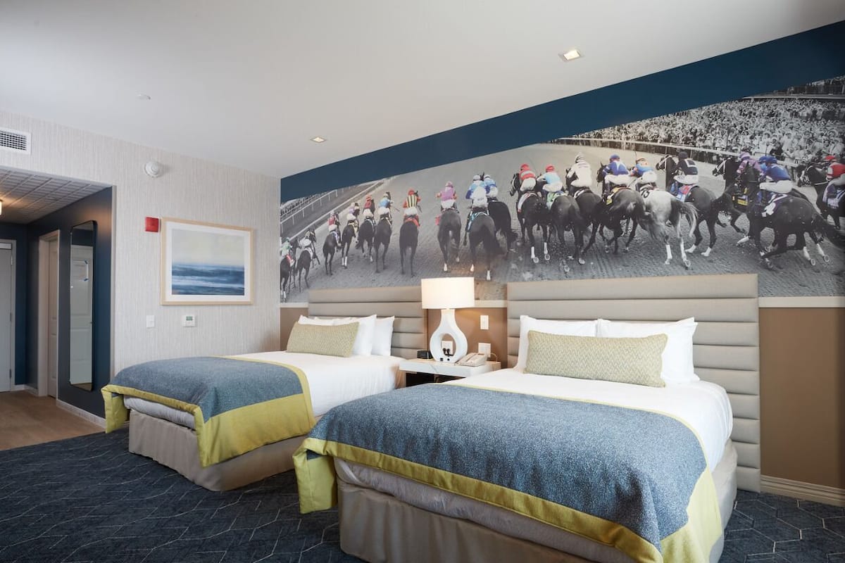 luxury room, 2 queen beds | premium bedding, in-room safe, desk, laptop workspace