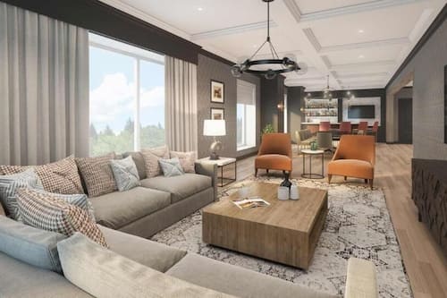 Suite presidencial, 2 baños | Área de sala de estar | Televisión LCD de 55 pulgadas con canales digitales y televisión