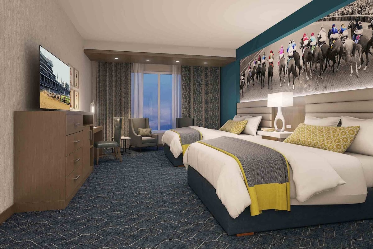 luxury room, 2 queen beds | premium bedding, in-room safe, desk, laptop workspace