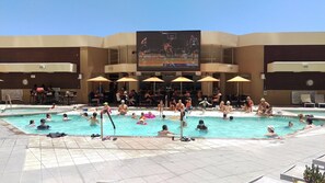 Outdoor pool, a heated pool - Superbowl 2024 week (mid-strip)  in hotel suite c/ kitchen (Las Vegas)