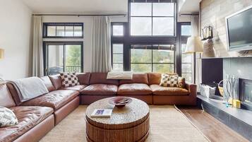 TV, fireplace, streaming services