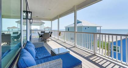 Ocean Views, Steps to Sand! Coastal Galveston Gem