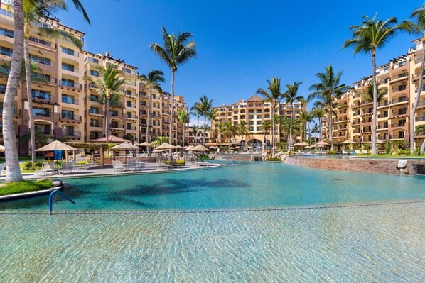 A heated pool - Ocean Front Suite Christmas week at Villa Del Palmar Flamingos, 2 bedroom. (Bucerias)