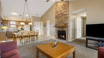 Smart TV, chimenea y reproductor de DVD