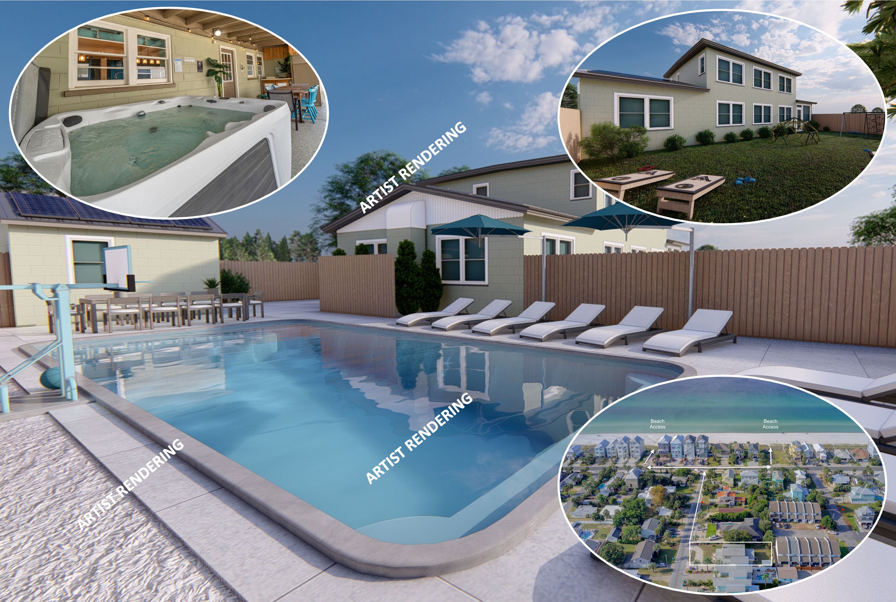 🦩Steps To Beach~Private Heated Pool~Hot Tub~Sleeps 21🦩