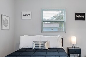 2 bedrooms, iron/ironing board, travel cot, WiFi