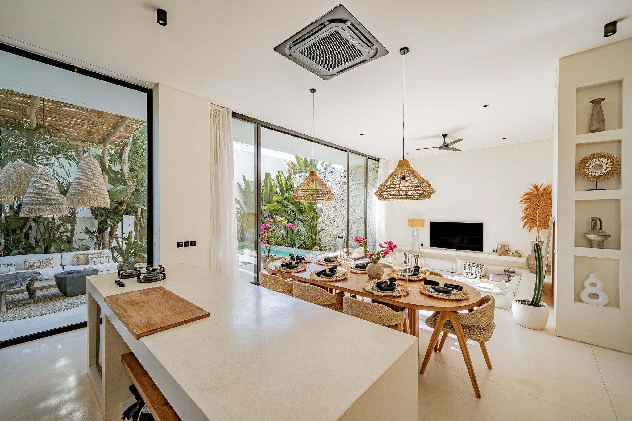 Refrigerador, placa de cocina, tostadora, licuadora