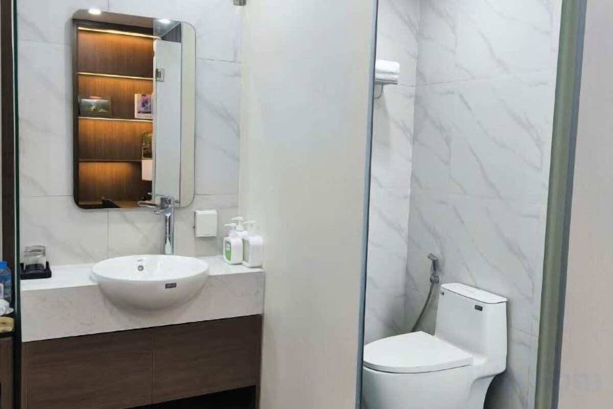 Dusche, Regendusche, Designer-Toilettenartikel, Haartrockner