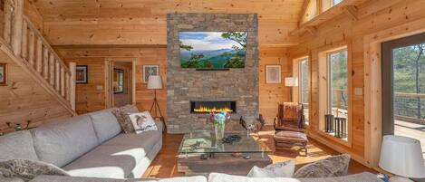 Télévision, cheminée