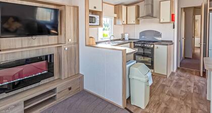 12ft-wide caravan with one double and two twin.