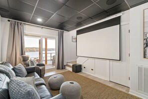 TV, fireplace, table football, stereo