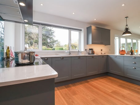 Fridge, dishwasher, electric kettle, toaster