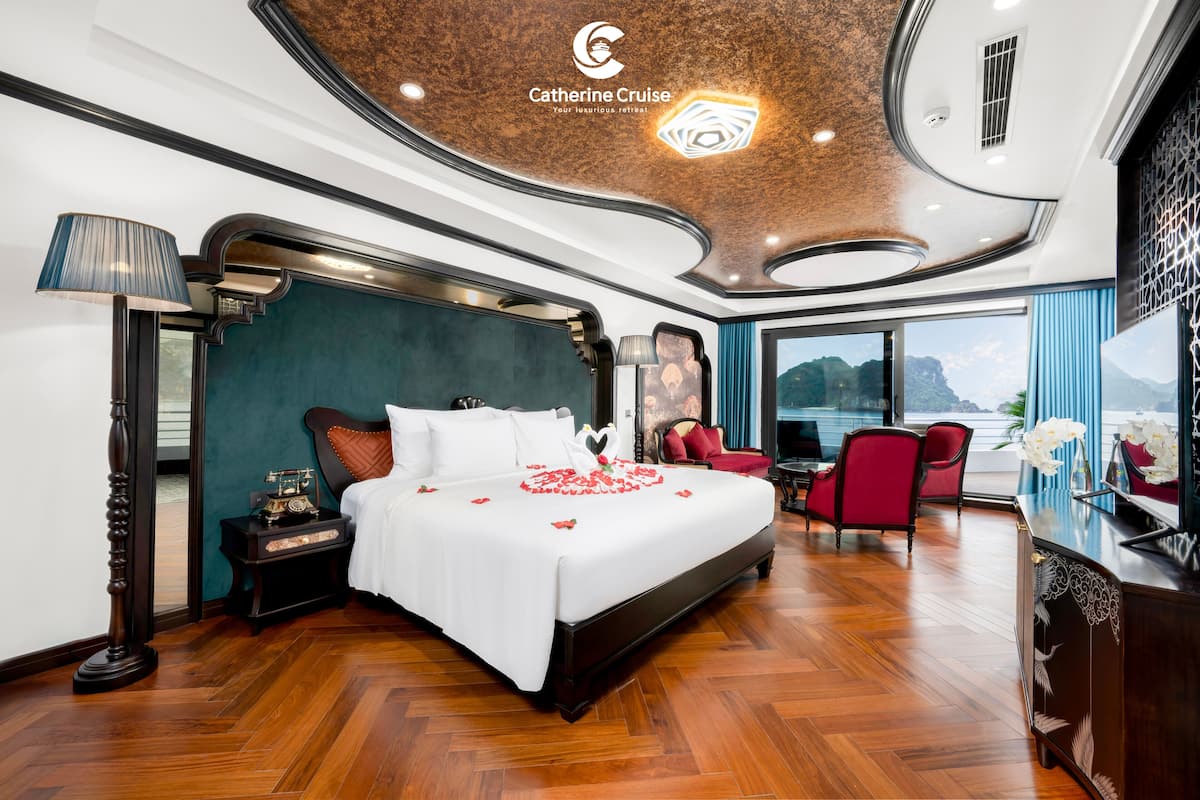 Suite Majestueuse, 1 très grand lit, terrasse, vue mer | Vue de la chambre