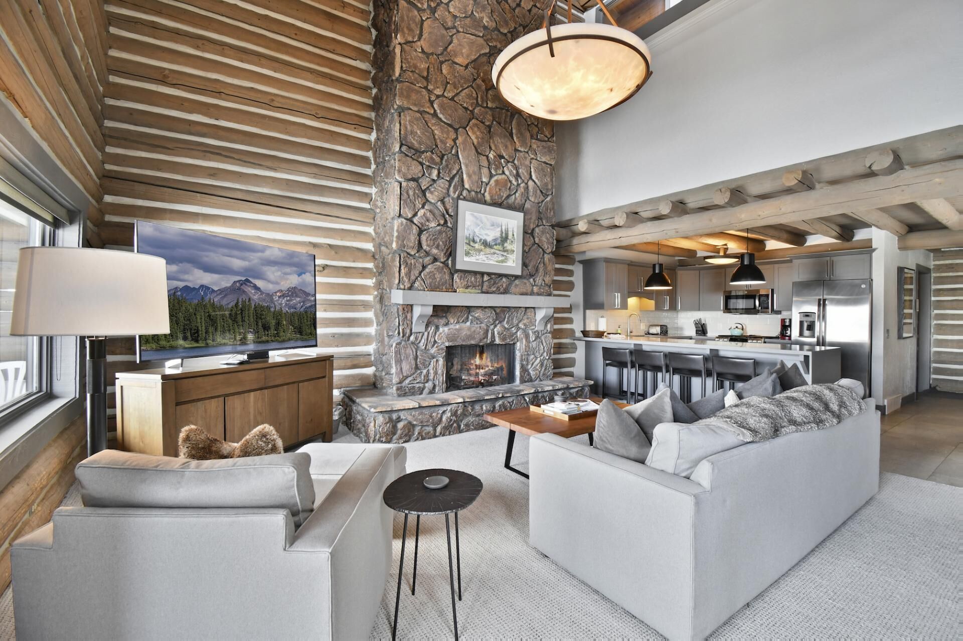 TV, fireplace, DVD player