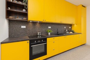 Fridge, oven, stovetop, dishwasher