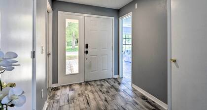 Lanai & Pond at Tranquil Bradenton Retreat!