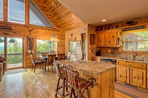 House (2 Bedrooms) | Private kitchen - Spacious 'eagle's View' Luxury Cabin w/ Views (Murphy)