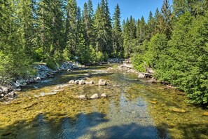 A clear river surrounded by dense forest. - Koul's Retreat' Condo 2 Mi to Lake Wenatchee (Leavenworth)