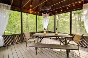 House (4 Bedrooms) | Interior - Outdoor Theater, Deck & Fire Pit: Poconos Retreat (Lake Harmony)