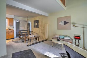 TV, fireplace, books - Chattanooga Studio Apartment w/ Loft! (Chattanooga)