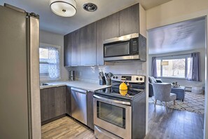 Microwave, oven, stovetop, dishwasher