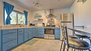 Microwave, oven, stovetop, cookware/dishes/utensils
