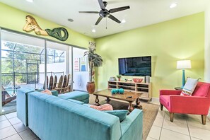 Fernseher, iPod-Dockingstation, Bücher