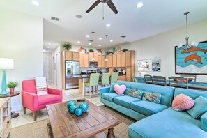 Fernseher, iPod-Dockingstation, Bücher