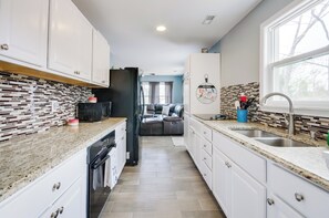 House (3 Bedrooms) | Interior - Dock & Furnished Deck: Lakefront Gravois Mills Gem (Gravois Mills)