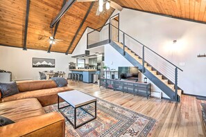 House (Multiple Bedrooms) | Interior - Game Room, Fire Pit & Deck: Spacious Poconos Home! (Lake Harmony)