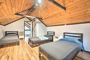 House (Multiple Bedrooms) | Interior - Game Room, Fire Pit & Deck: Spacious Poconos Home! (Lake Harmony)