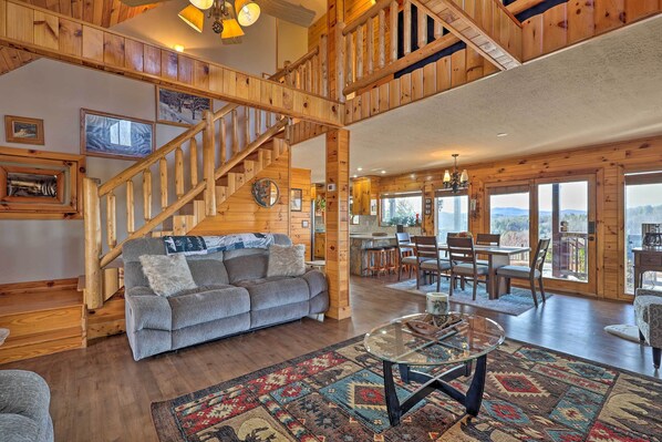 Interior - Mtn Views & Fire Pit: Rustic Piney Creek Cabin (Piney Creek)