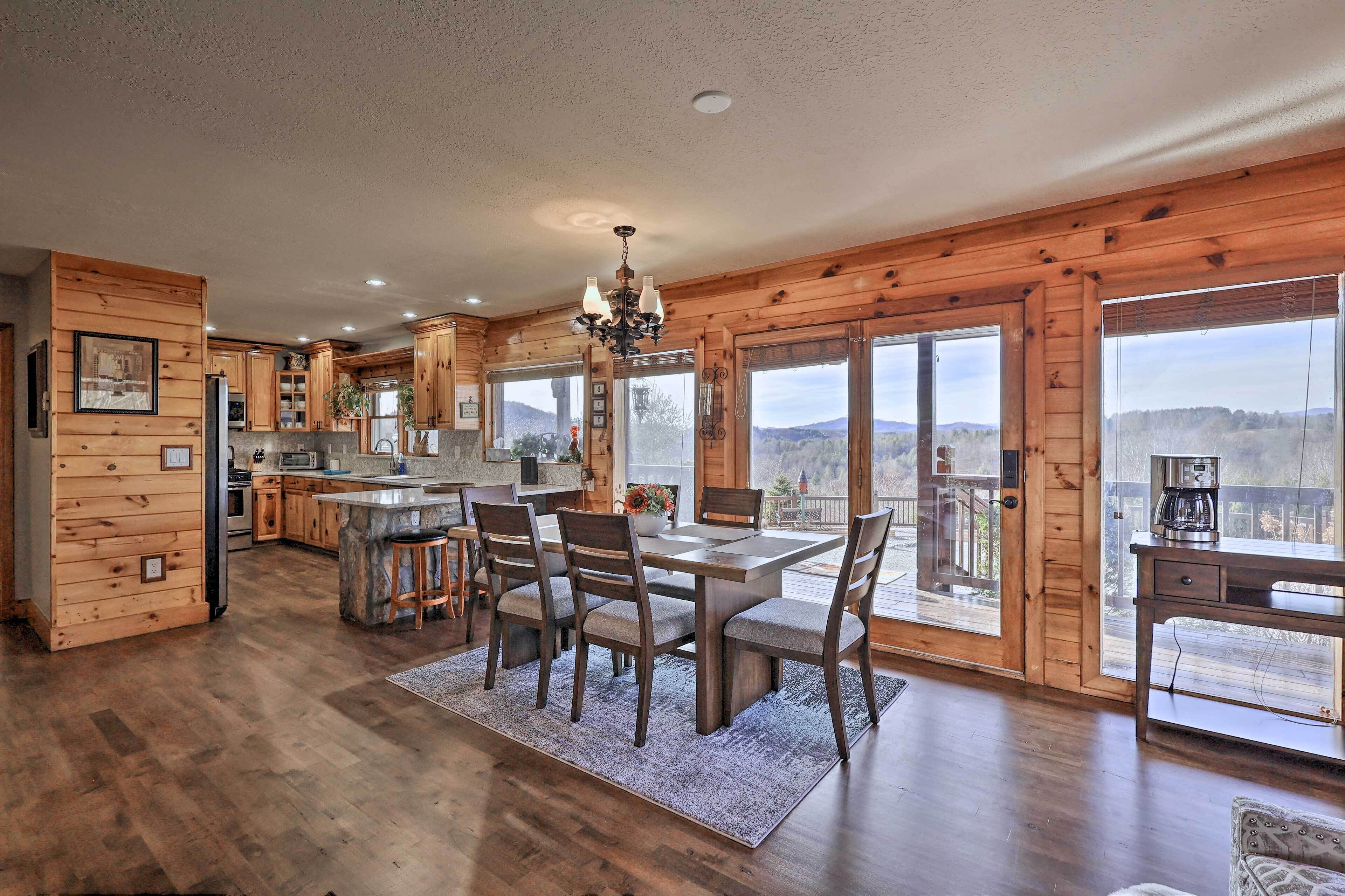 Rustic Cabin w/ Wraparound Porch & Mountain Views!