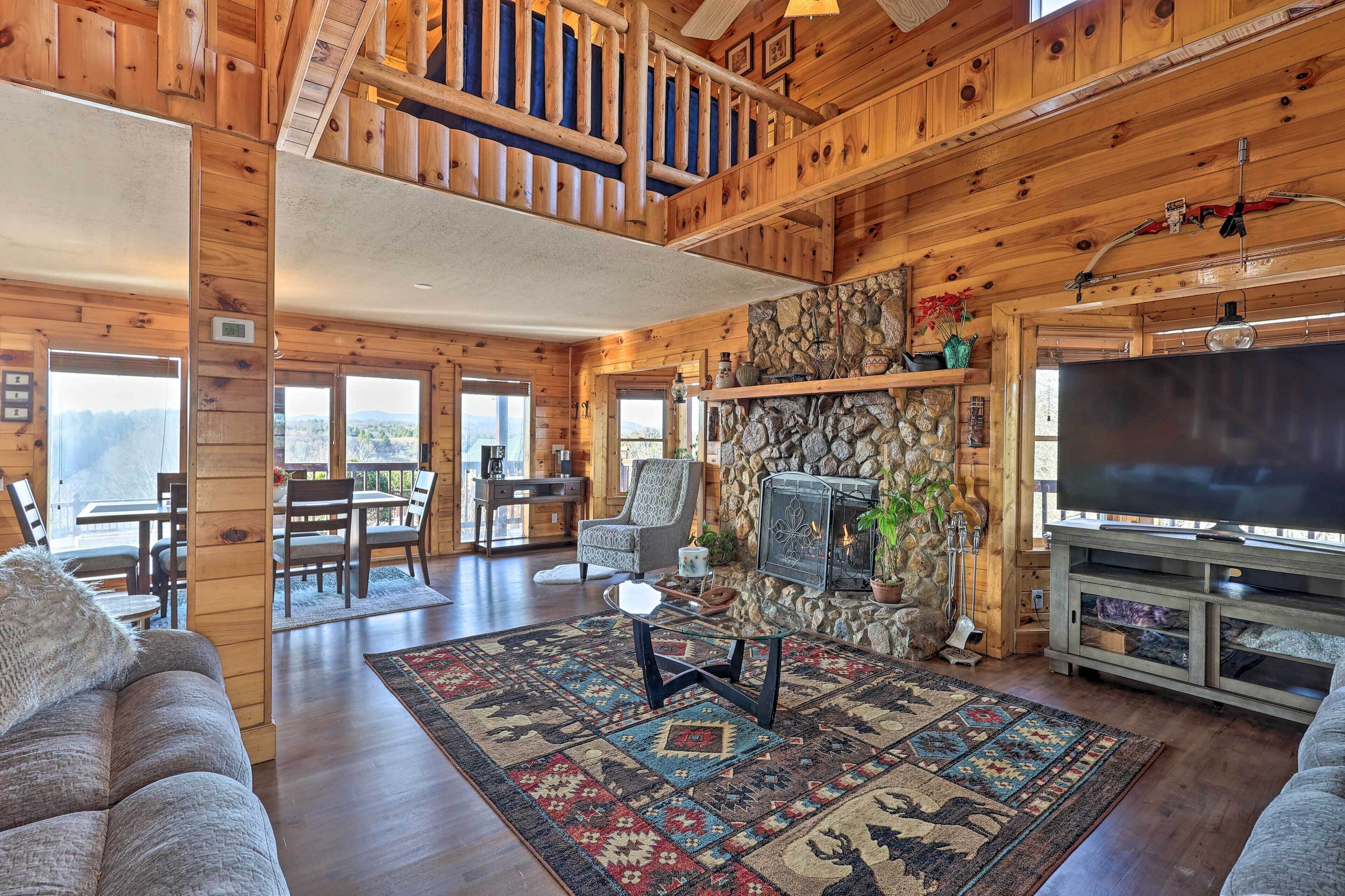 Rustic Cabin w/ Wraparound Porch & Mountain Views!