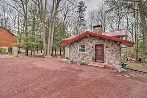 House (4 Bedrooms) | Interior - Deck & Fire Pit: Cozy Pocono Mountain Home (Lake Harmony)