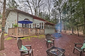 House (4 Bedrooms) | Interior - Deck & Fire Pit: Cozy Pocono Mountain Home (Lake Harmony)