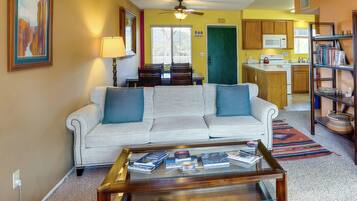 TV, DVD player, books