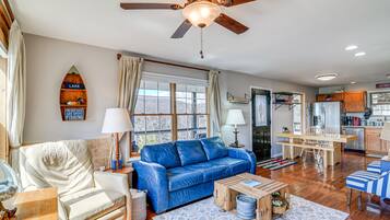 TV, DVD player, books