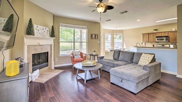Fireplace - Lovely Montgomery Retreat w/ Patio & Yard! (Montgomery)