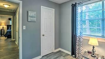 3 bedrooms, laptop workspace, iron/ironing board, free cribs/infant beds