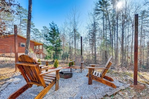 House (2 Bedrooms) | Interior - Deck w/ Forest Views! Cabin 4 Mi to Cherokee Lake (Murphy)