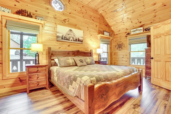 House (2 Bedrooms) | Interior - 2-tier Deck & Hot Tub: Quiet Sevierville Cabin (Sevierville)