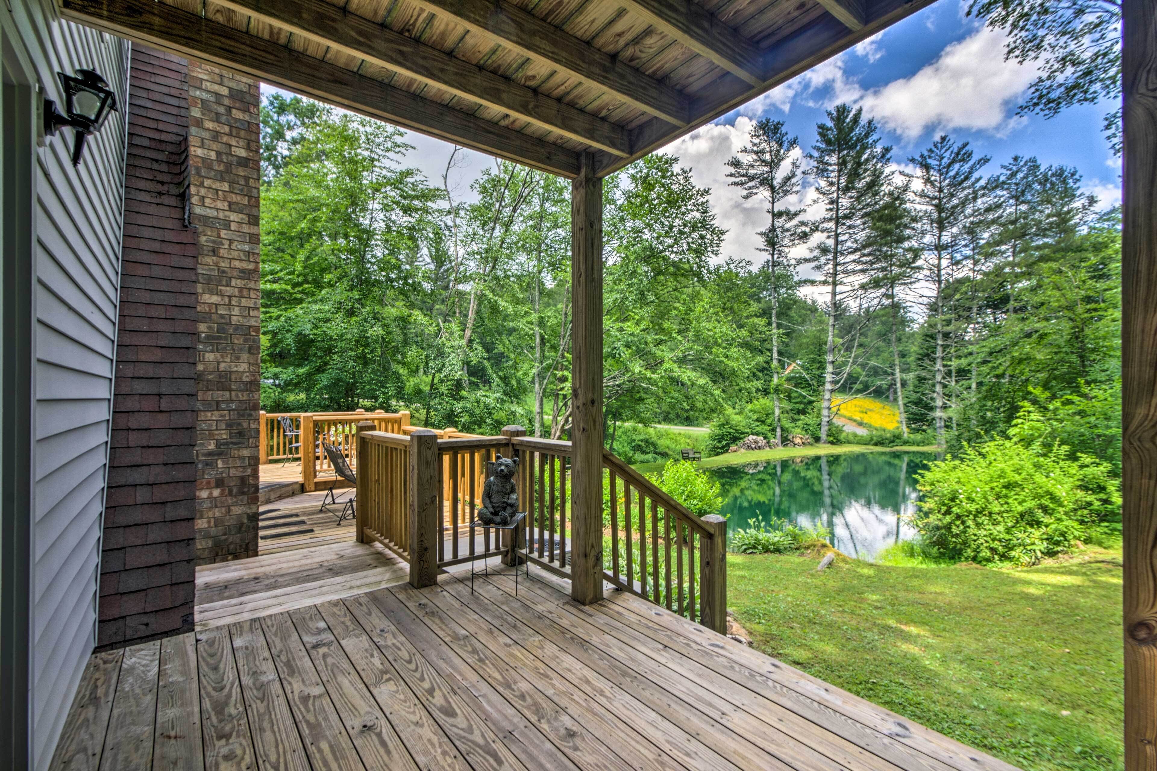 Serene Todd Getaway w/ Private Pond & Creek Views!
